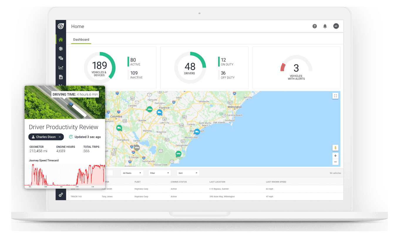Teletrac Navman fleet telematics dashboard